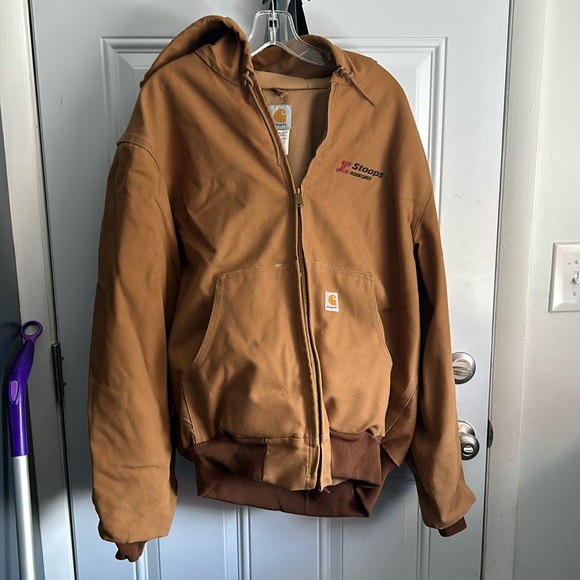 Vintage Made in USA Carhartt Embroidered Winter Jacket Chore Coat Mens Large - Picture 1 of 5